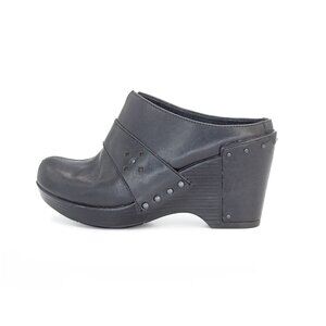 Dansko ‘Francine’ Leather Wedge Studded Black Mule Clog: Size: EU36 / US 6-6.5
